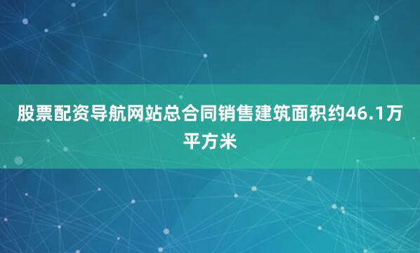 股票配资导航网站总合同销售建筑面积约46.1万平方米